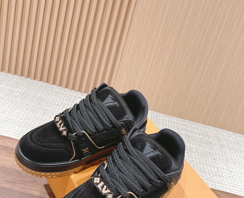 Giày Louis Vuitton Lv Trainer Maxi Black Brown Suede Best Quality