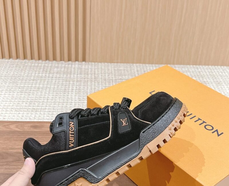Giày Louis Vuitton Lv Trainer Maxi Black Brown Suede Best Quality
