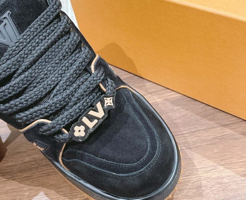 Giày Louis Vuitton Lv Trainer Maxi Black Brown Suede Best Quality