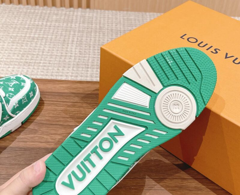 Giày Louis Vuitton LV Trainer Monogram Green Fabric Best Quality