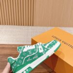 Giày Louis Vuitton LV Trainer Monogram Green Fabric Best Quality