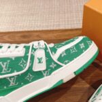 Giày Louis Vuitton LV Trainer Monogram Green Fabric Best Quality
