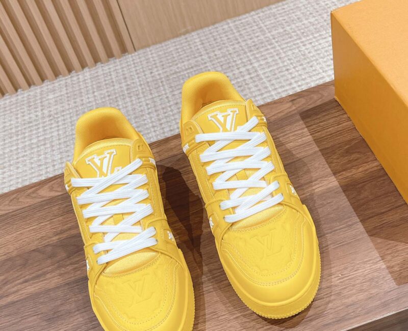 Giày Louis Vuitton LV Trainer Yellow Leather Monogram Best Quality