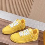 Giày Louis Vuitton LV Trainer Yellow Leather Monogram Best Quality
