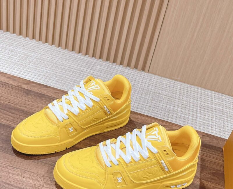 Giày Louis Vuitton LV Trainer Yellow Leather Monogram Best Quality