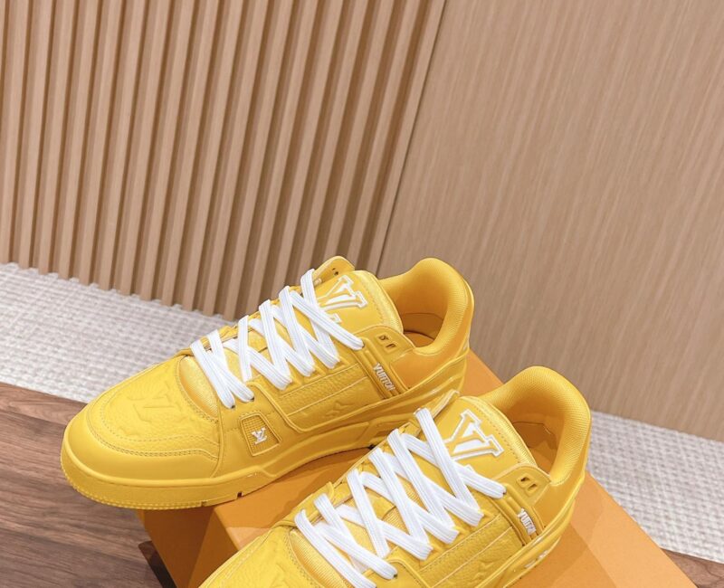 Giày Louis Vuitton LV Trainer Yellow Leather Monogram Best Quality