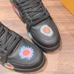 Giày Louis Vuitton x Yayoi Kusama Trainer Black Print Best Quality