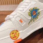 Giày Louis Vuitton x Yayoi Kusama Trainer White Print Best Quality