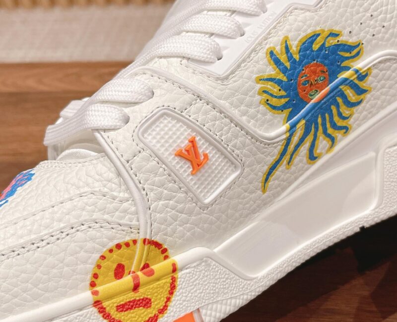 Giày Louis Vuitton x Yayoi Kusama Trainer White Print Best Quality