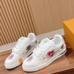 Giày Louis Vuitton x Yayoi Kusama Trainer White Print Best Quality