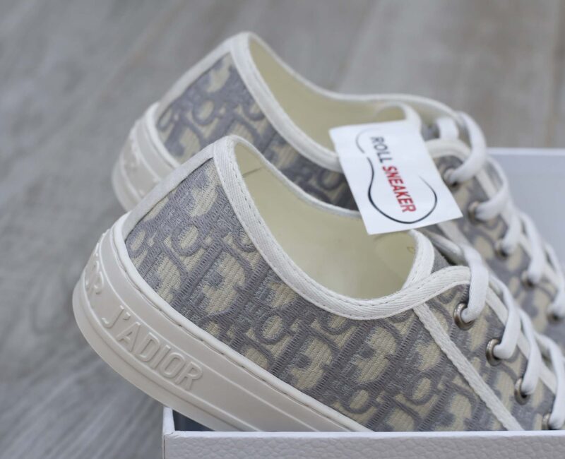 Giày WALK’N’DIOR SNEAKER Gray Stone Dior Oblique Embroidered Cotton