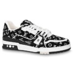 Giày Louis Vuitton LV Trainer Monogram Black Fabric Best Quality
