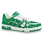 Giày Louis Vuitton LV Trainer Monogram Green Fabric Best Quality