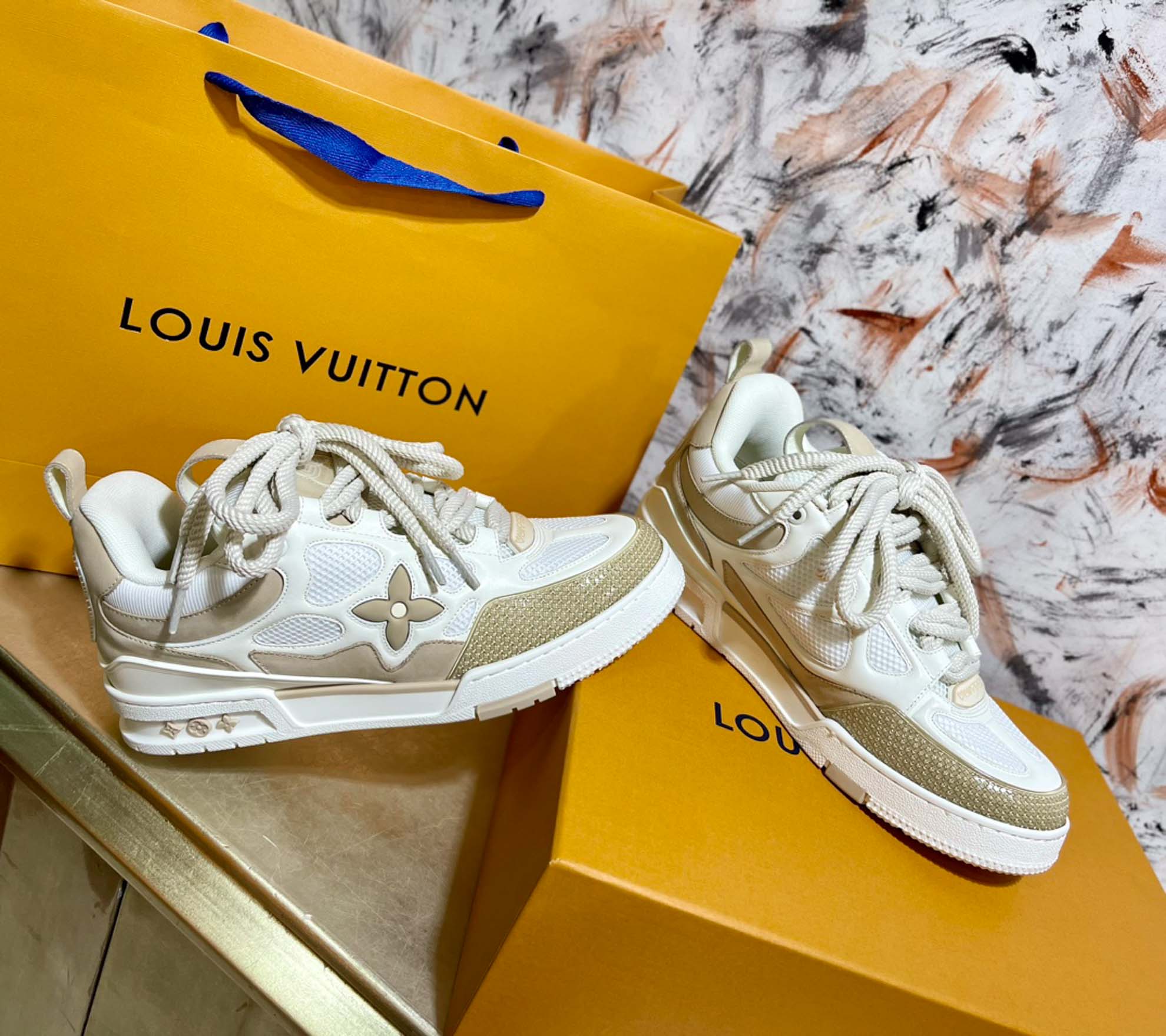 Louis Vuitton LV Skate Sneaker Beige White Best Quality