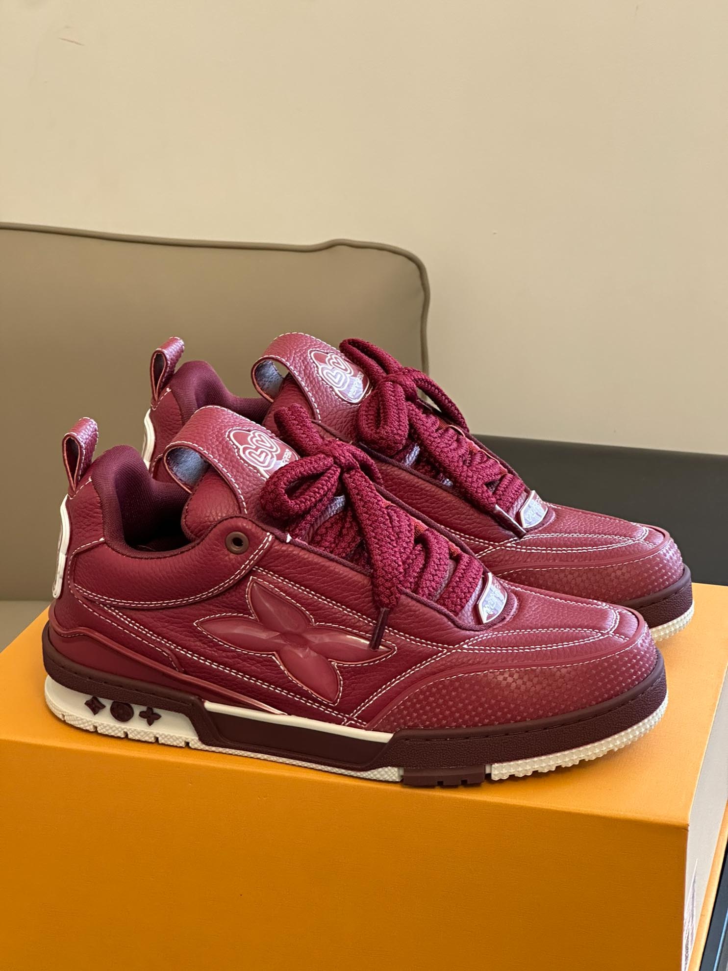 Louis Vuitton LV Skate Sneaker Bordeaux Red Best Quality