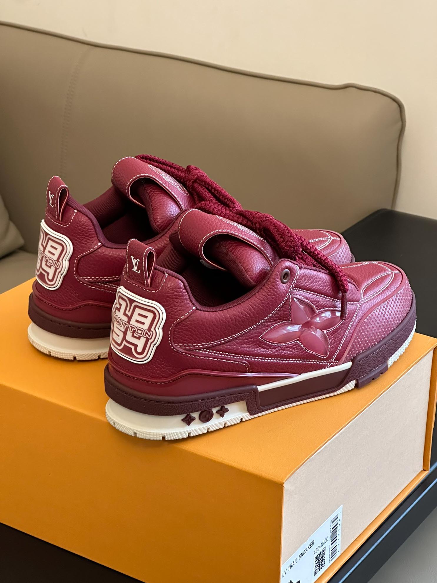 Louis Vuitton LV Skate Sneaker Bordeaux Red Best Quality