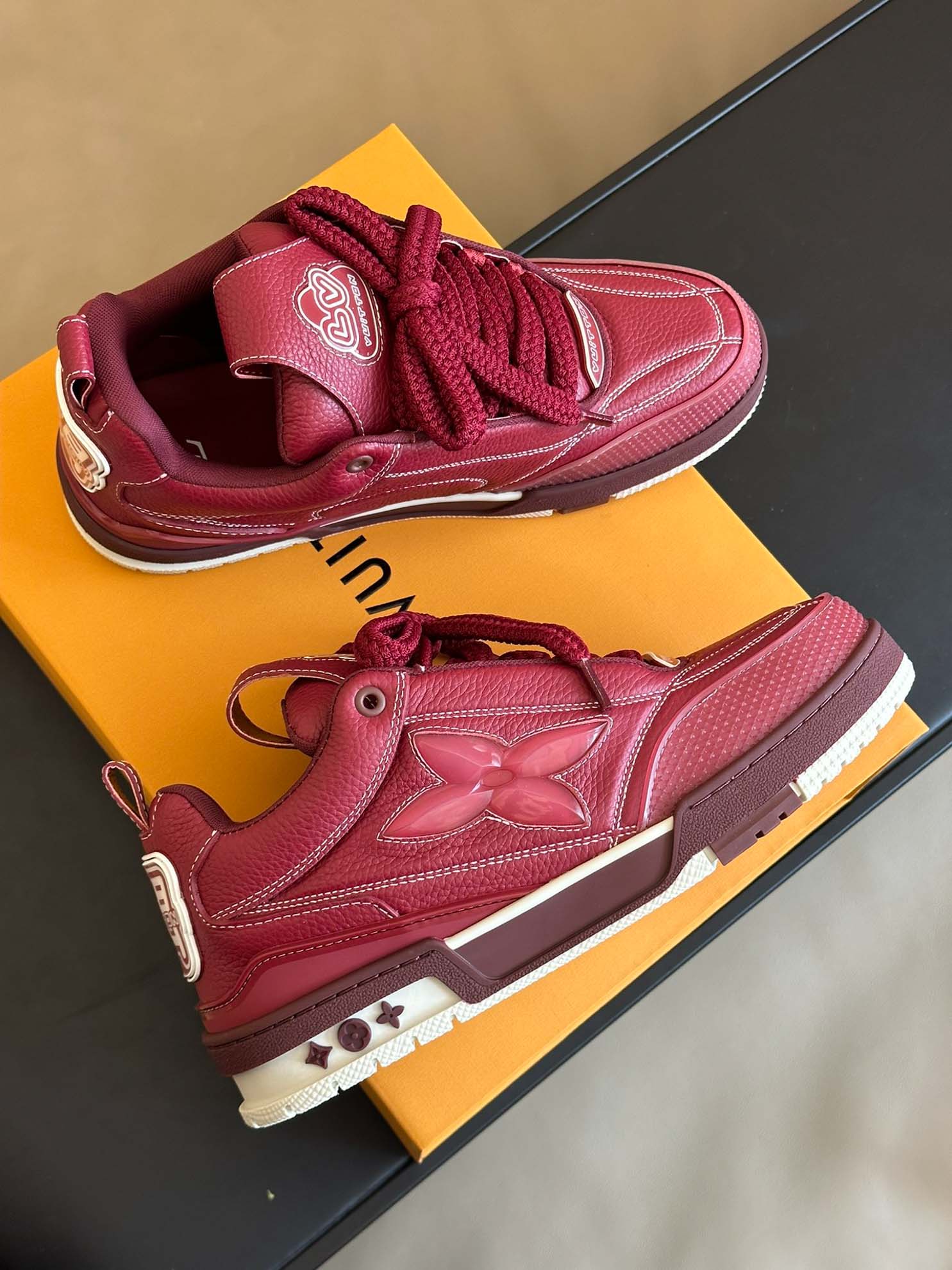 Louis Vuitton LV Skate Sneaker Bordeaux Red Best Quality