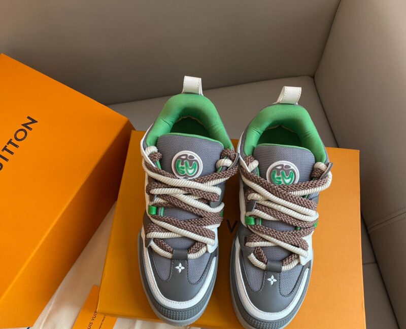 Louis Vuitton LV Skate Sneaker Grey Green Best Quality