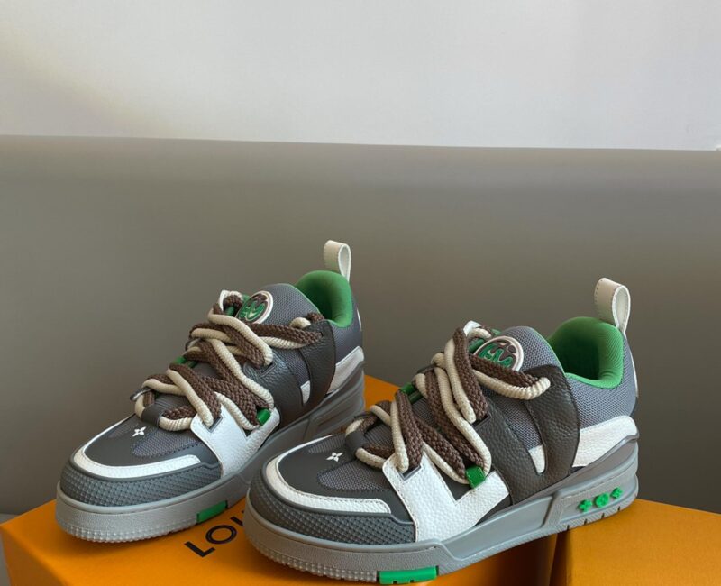 Louis Vuitton LV Skate Sneaker Grey Green Best Quality