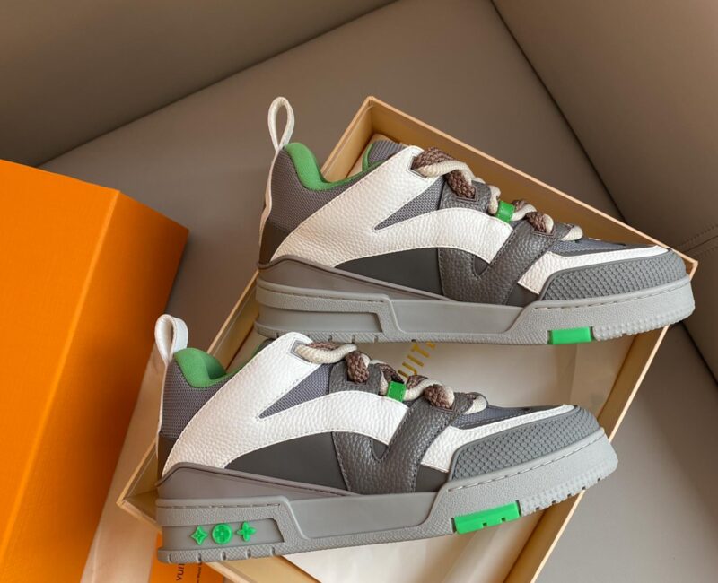Louis Vuitton LV Skate Sneaker Grey Green Best Quality