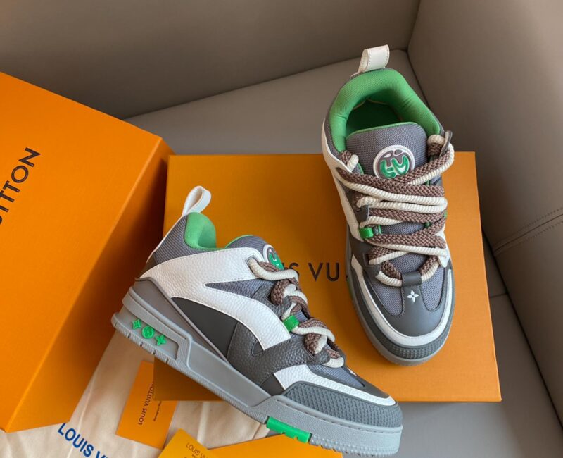 Louis Vuitton LV Skate Sneaker Grey Green Best Quality
