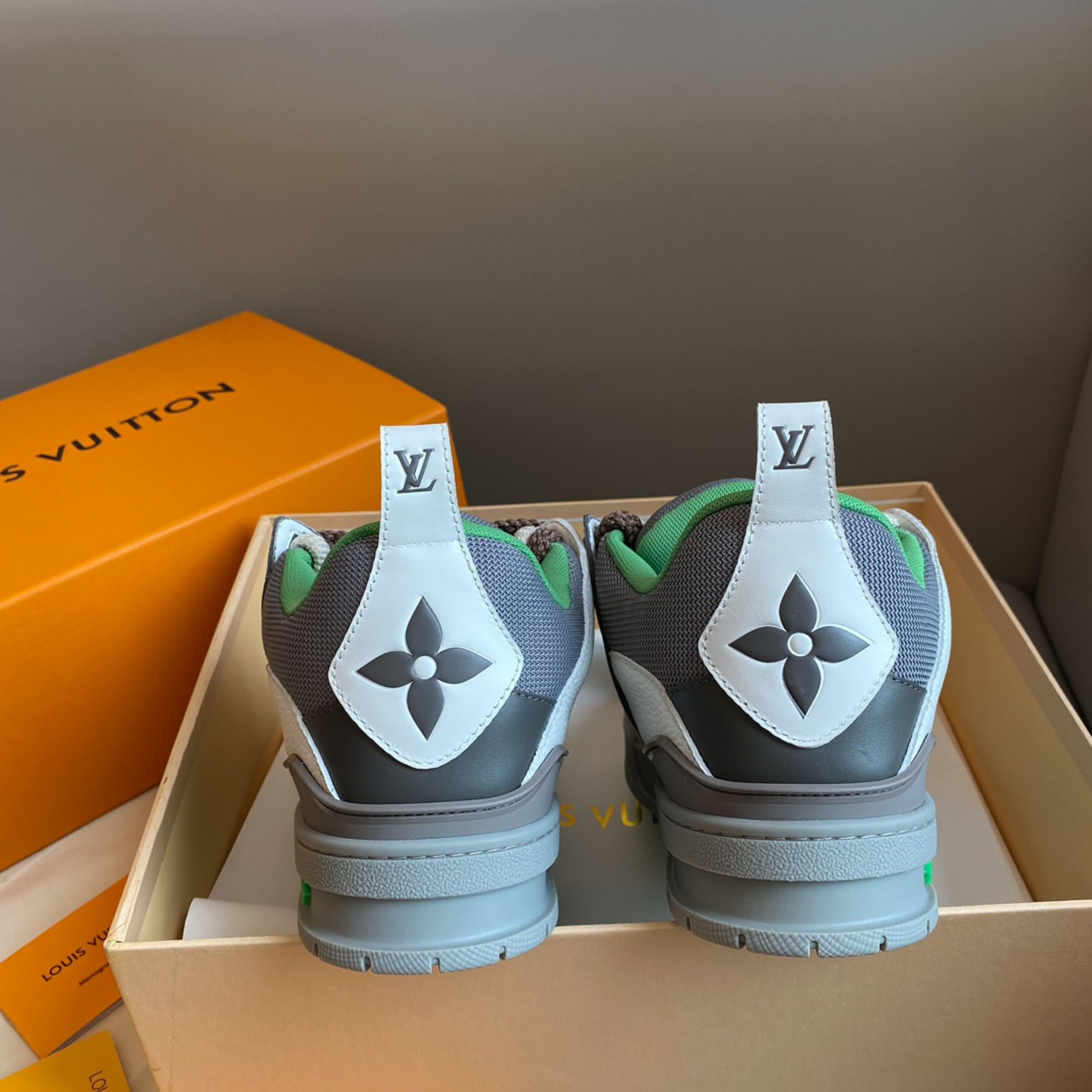 Louis Vuitton LV Skate Sneaker Grey Green Best Quality