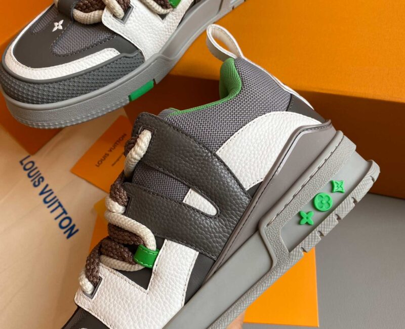 Louis Vuitton LV Skate Sneaker Grey Green Best Quality