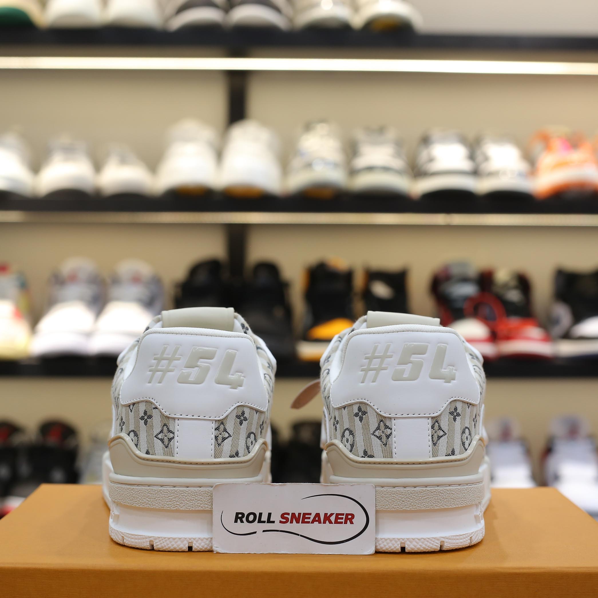 Louis Vuitton Lv Trainer #54 Monogram Sọc Beige Best Quality