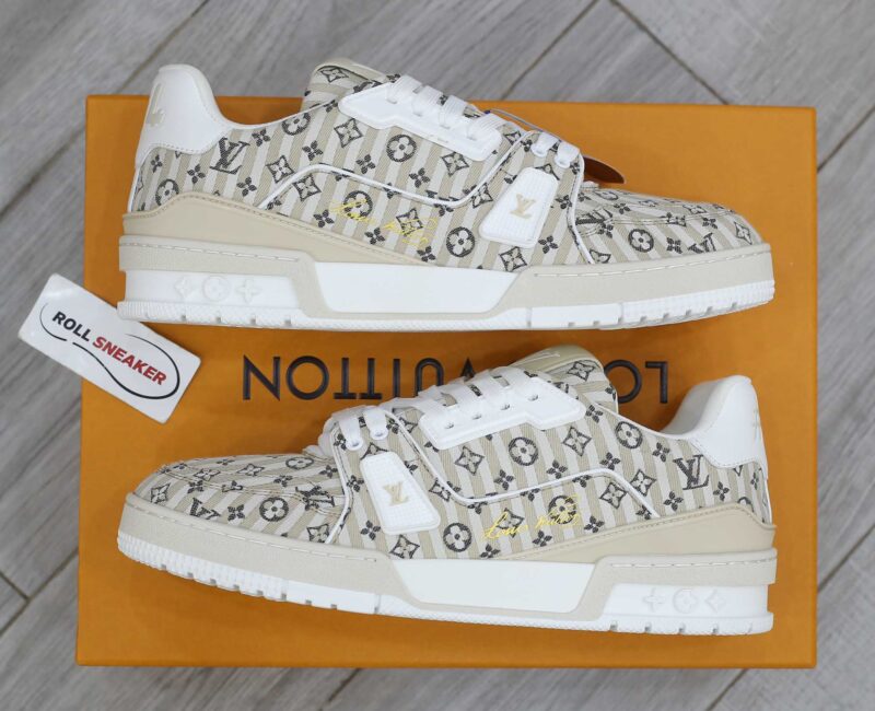 Louis Vuitton Lv Trainer #54 Monogram Sọc Beige Best Quality