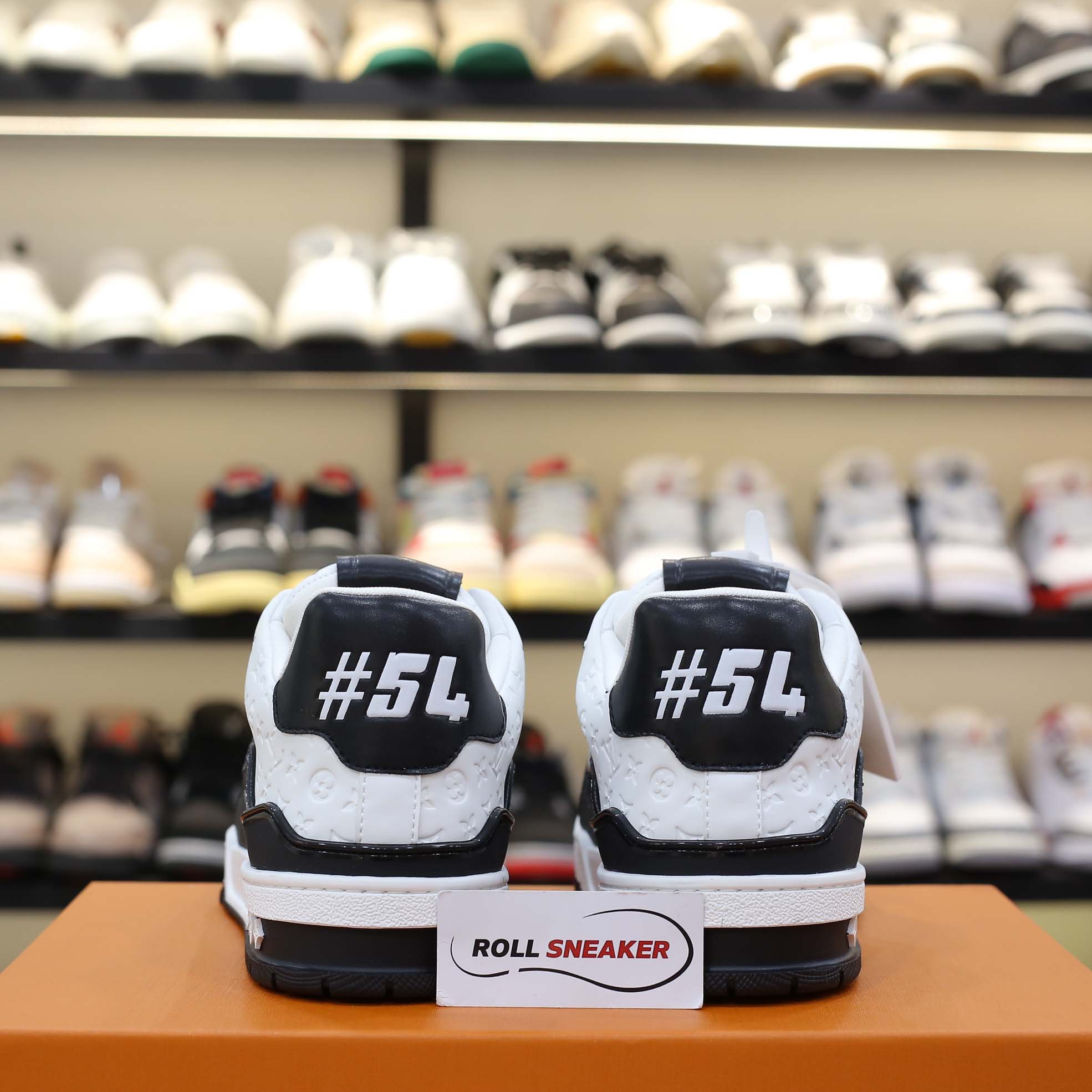 Louis Vuitton Lv Trainer #54 Signature Black White