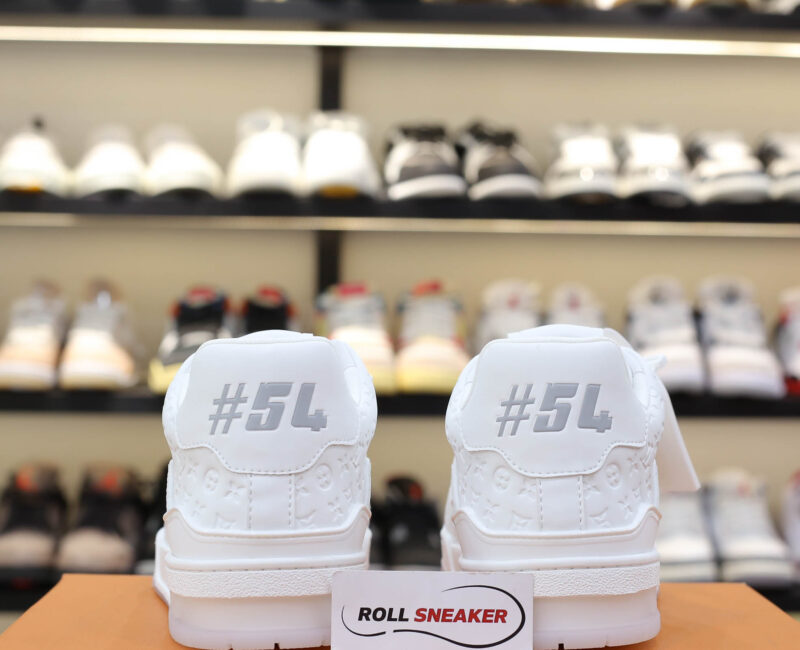 Louis Vuitton Lv Trainer #54 Signature Full White Monogram Dập Chìm