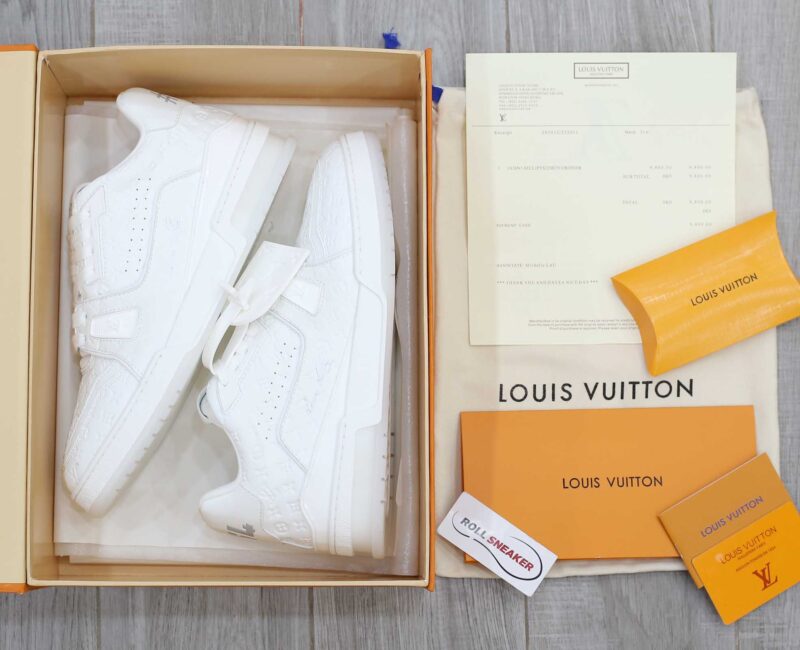 Louis Vuitton Lv Trainer #54 Signature Full White Monogram Dập Chìm