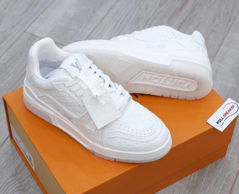 Louis Vuitton Lv Trainer #54 Signature Full White Monogram Dập Chìm