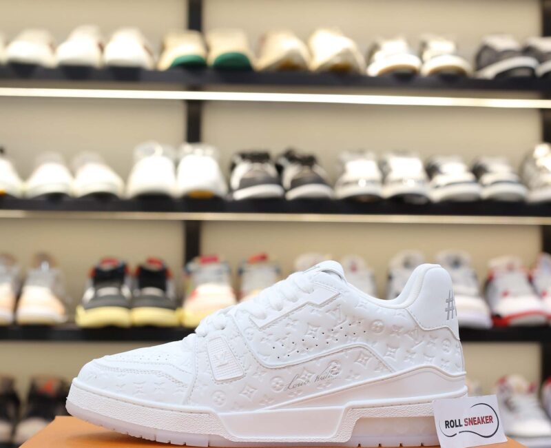 Louis Vuitton Lv Trainer #54 Signature Full White Monogram Dập Chìm