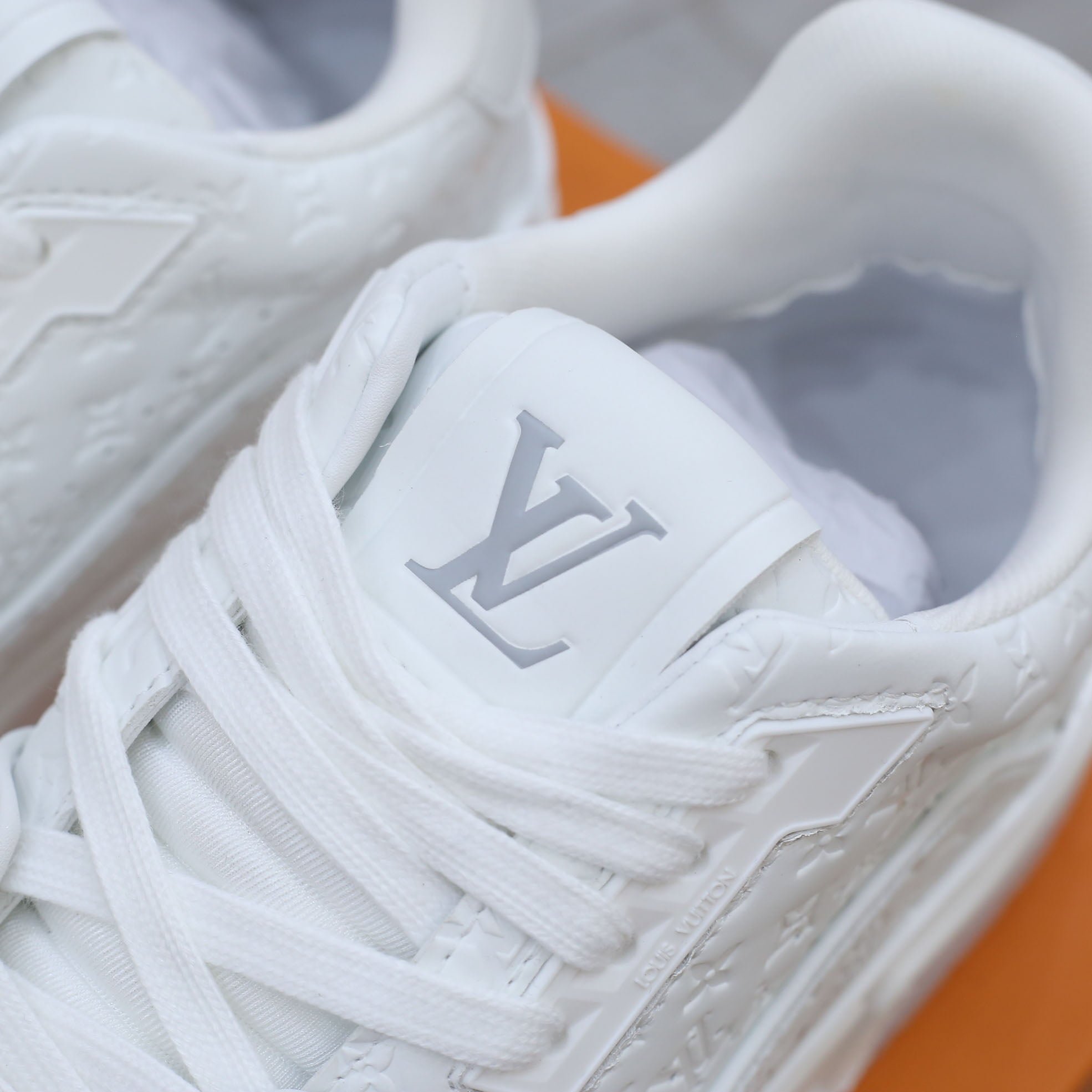 Louis Vuitton Lv Trainer #54 Signature Full White Monogram Dập Chìm