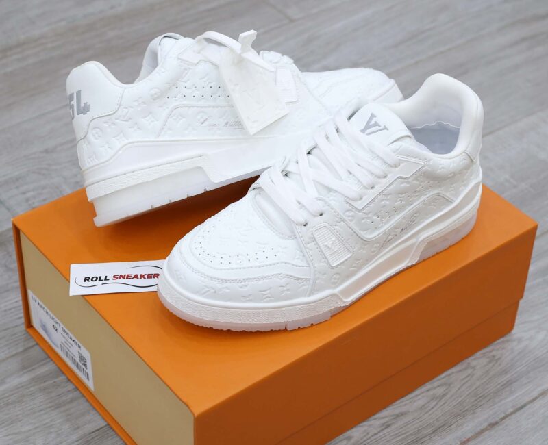 Louis Vuitton Lv Trainer #54 Signature Full White Monogram Dập Chìm