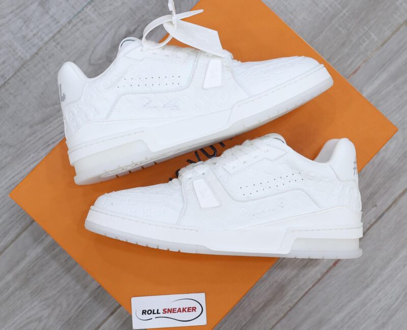 Louis Vuitton Lv Trainer #54 Signature Full White Monogram Dập Chìm