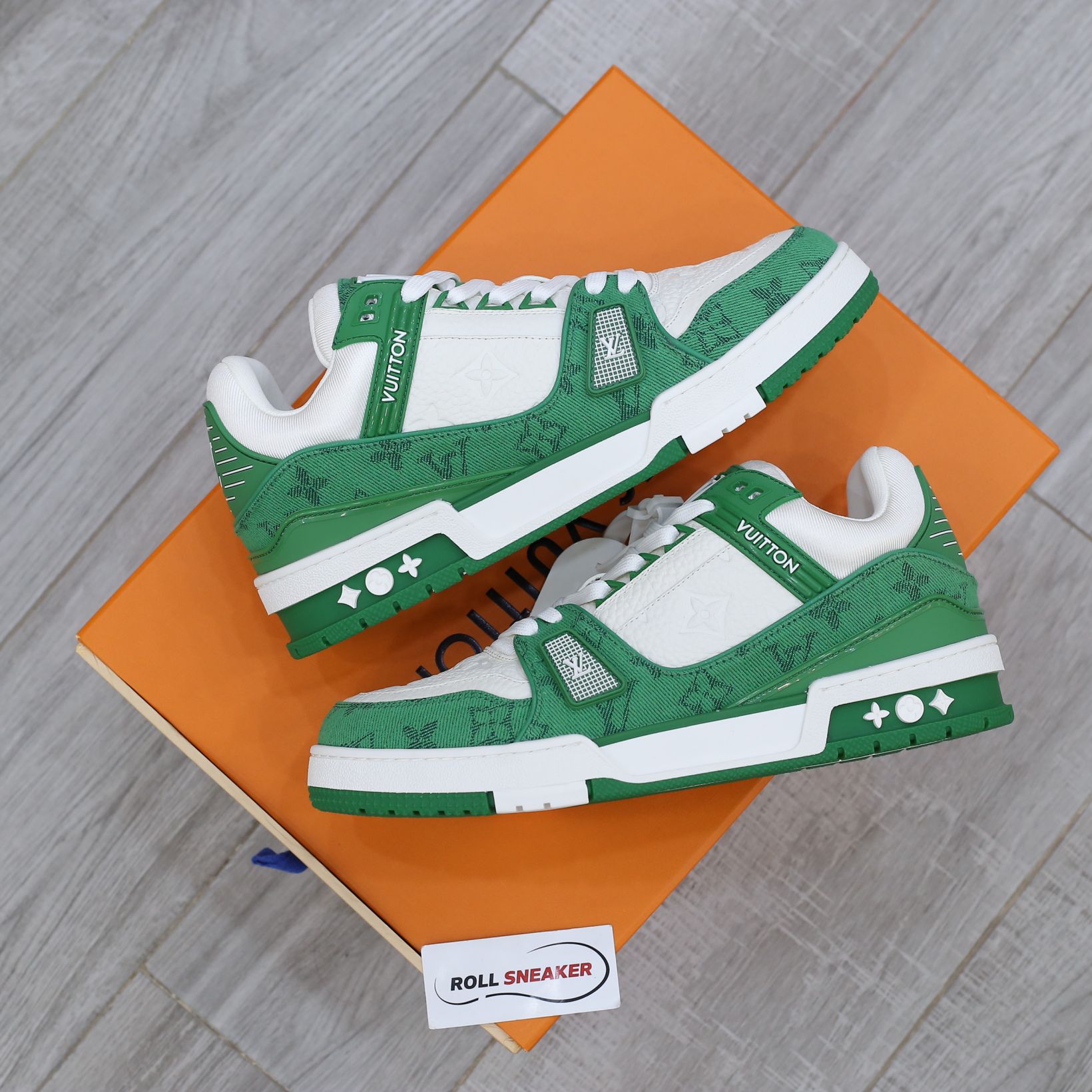 Louis Vuitton LV Trainer Green Monogram Denim