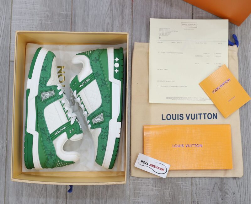 Louis Vuitton LV Trainer Green Monogram Denim