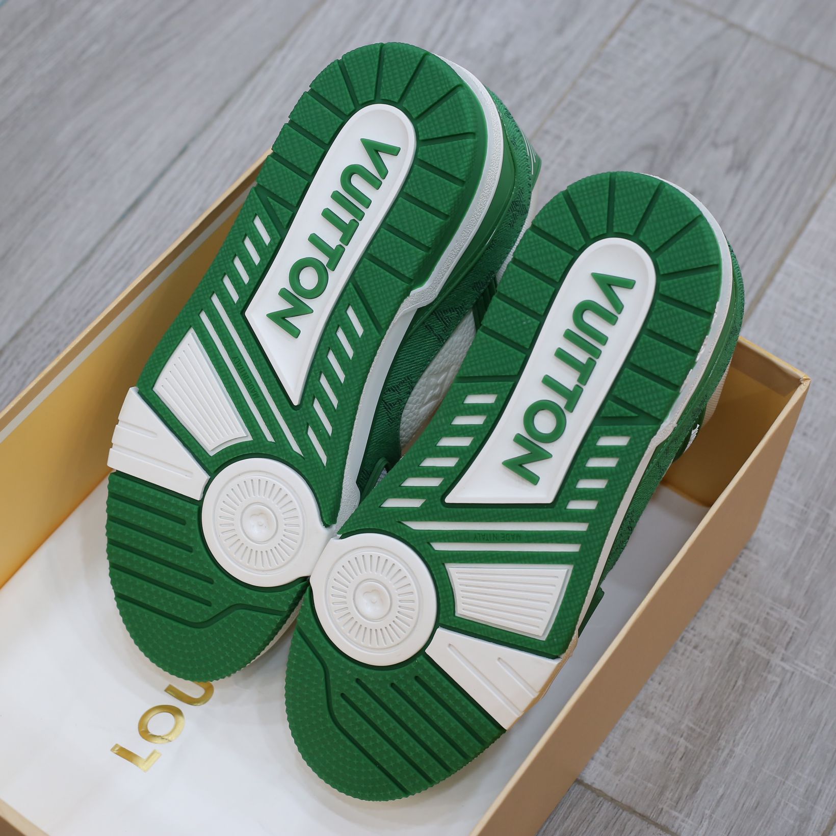 Louis Vuitton LV Trainer Green Monogram Denim