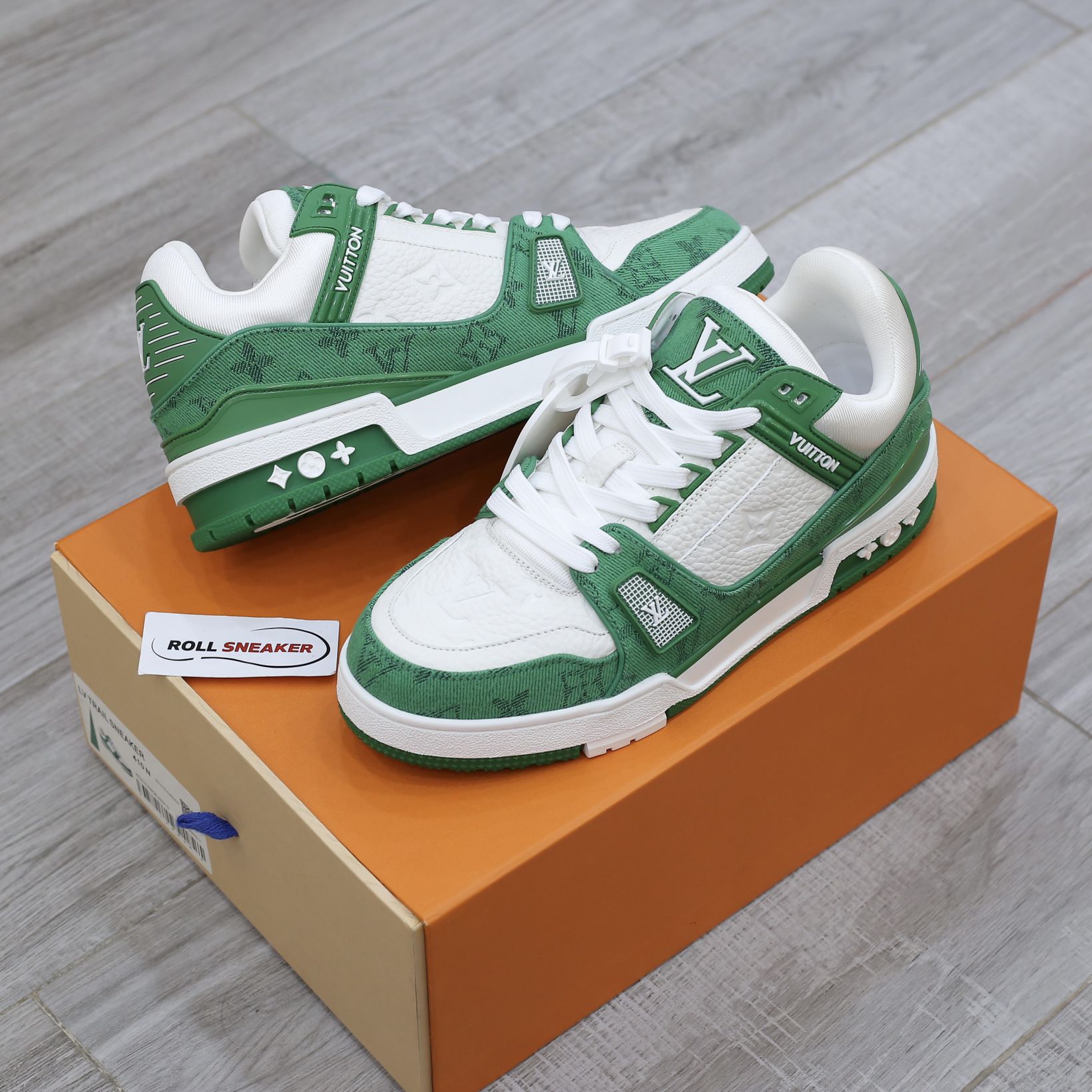 Louis Vuitton LV Trainer Green Monogram Denim