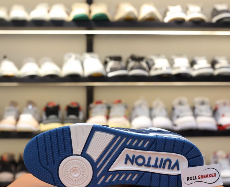 Louis Vuitton LV Trainer Monogram Denim White Blue Like Auth
