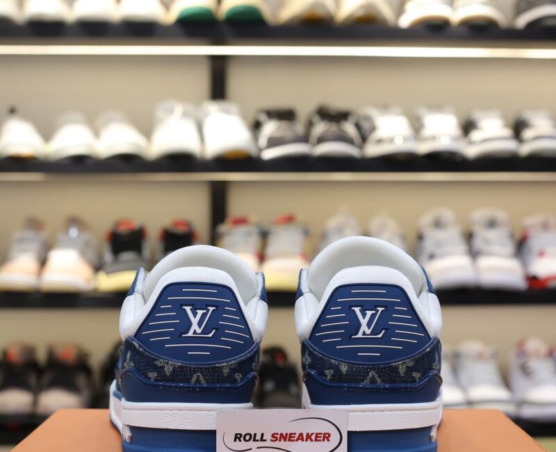 Louis Vuitton LV Trainer Monogram Denim White Blue Like Auth