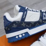 Louis Vuitton LV Trainer Monogram Denim White Blue Like Auth