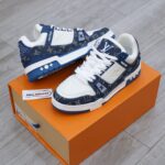 Louis Vuitton LV Trainer Monogram Denim White Blue Like Auth