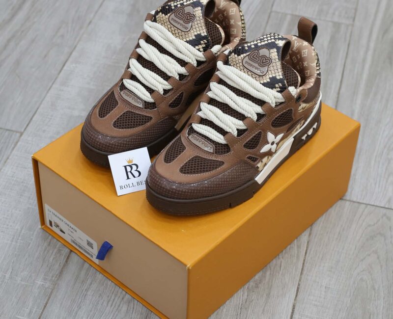 Louis Vuitton Skate Sneaker Brown Snakeskin Best Quality