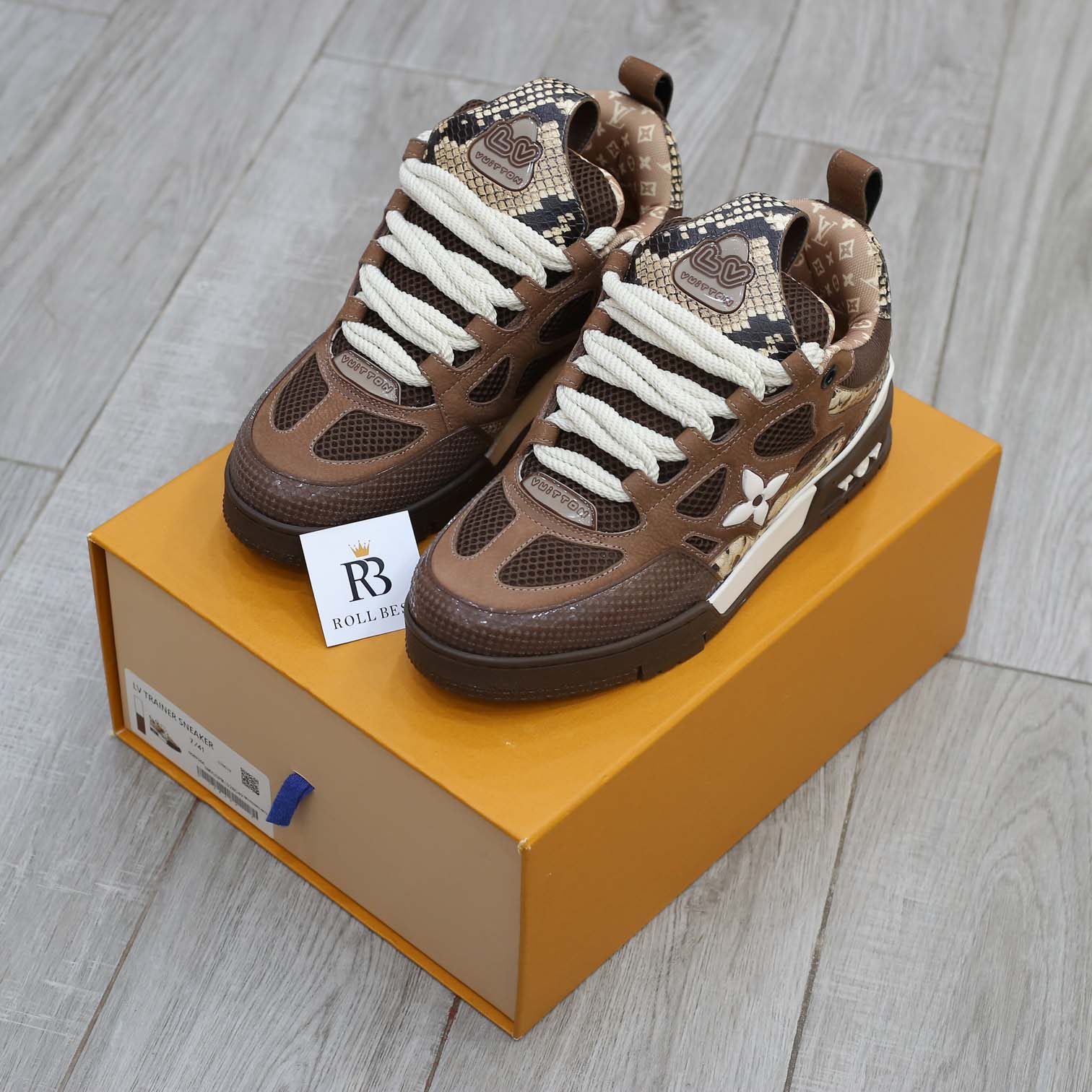 Louis Vuitton Skate Sneaker Brown Snakeskin Best Quality