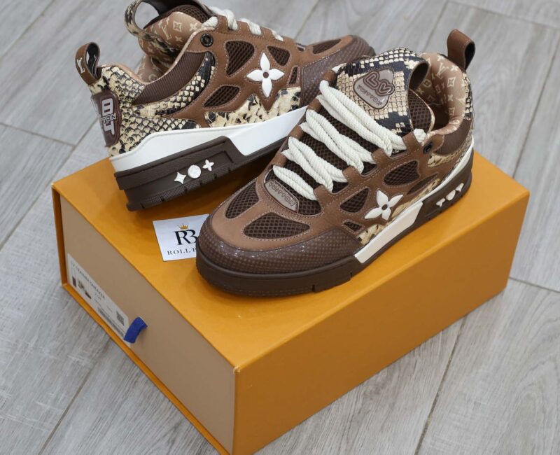 Louis Vuitton Skate Sneaker Brown Snakeskin Best Quality