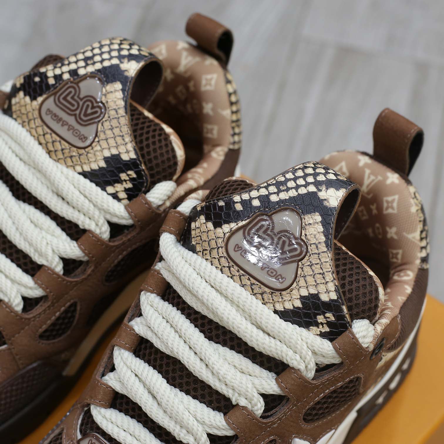 Louis Vuitton Skate Sneaker Brown Snakeskin Best Quality