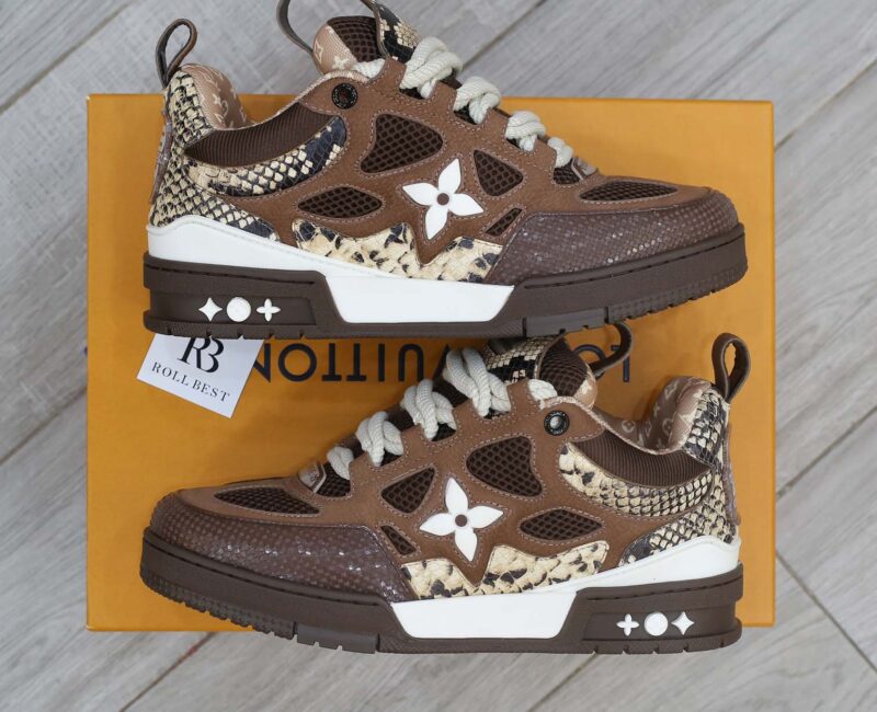 Louis Vuitton Skate Sneaker Brown Snakeskin Best Quality